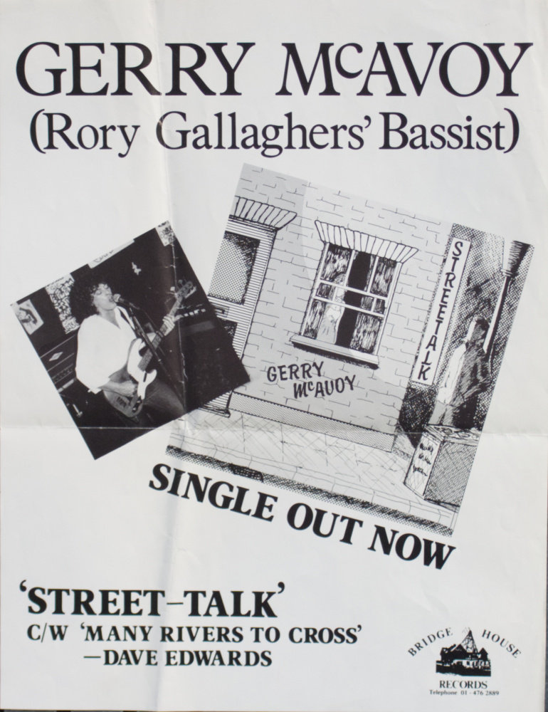 Bridge House Records poster for Gerry McAvoy single